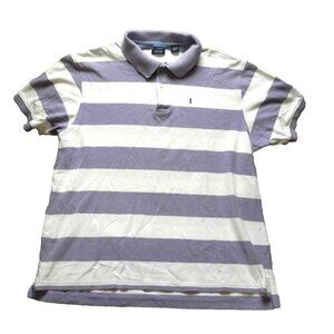 IZOD Shirt Adult Extra Large‎ Preppy Rugby Striped I Logo Casual Golf Polo Mens